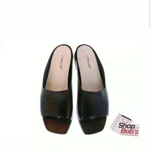 Marsèll Womens Quadro Italian Black Leather Slippe